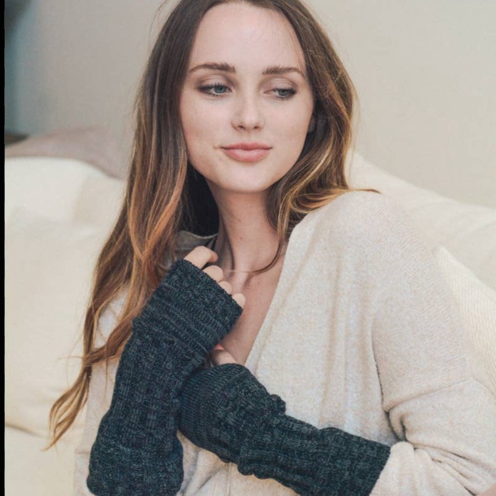 Ribbed Arm Warmers-black